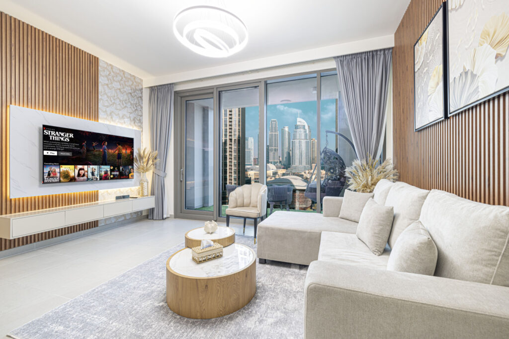 Stay in Modern Elegance 4BR with Pool Gym and Boulevard Views